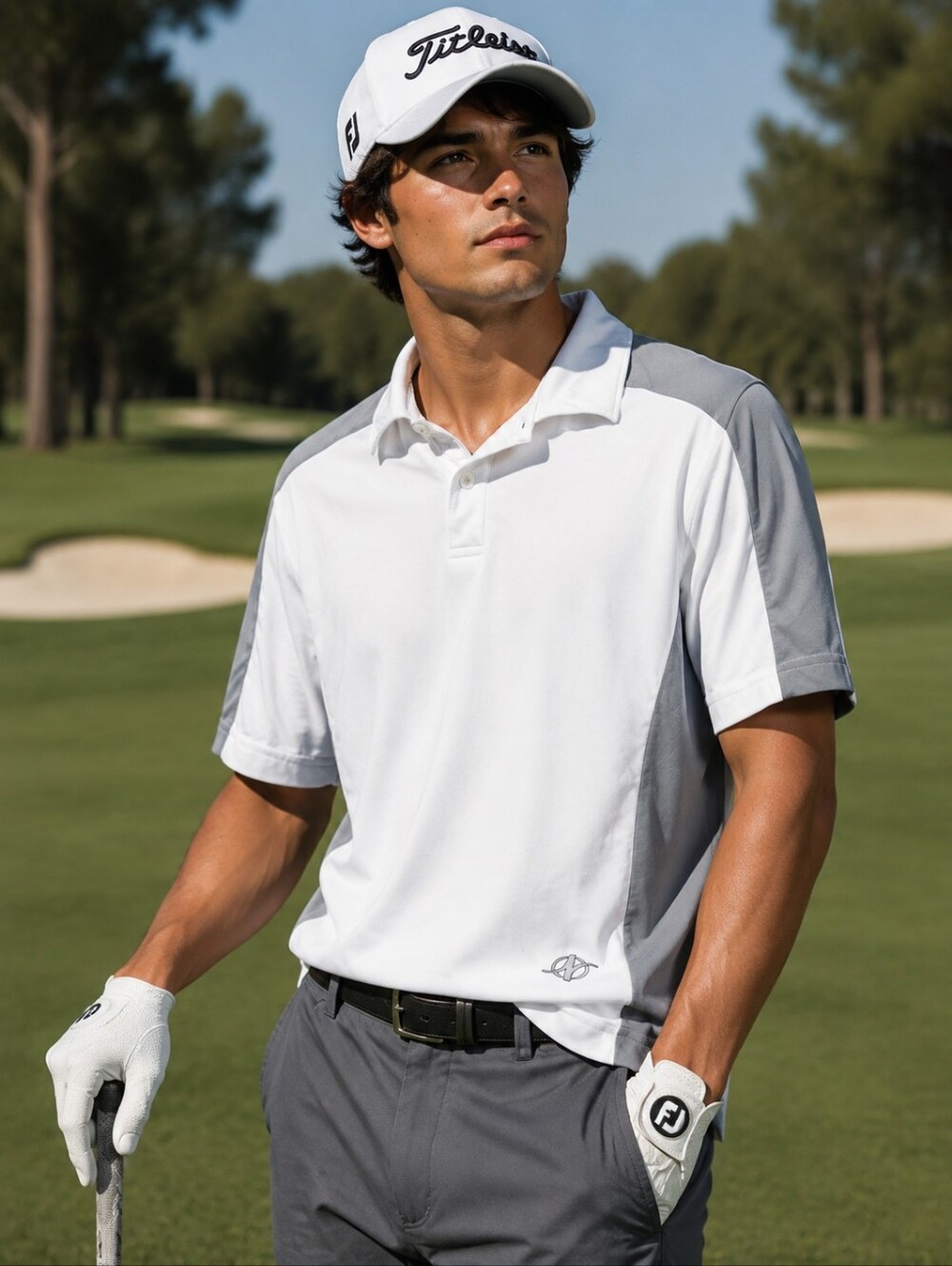 Men's Colorblock Polo Shirt in White and Gray by NORDICTRACK. Perfect For Sports